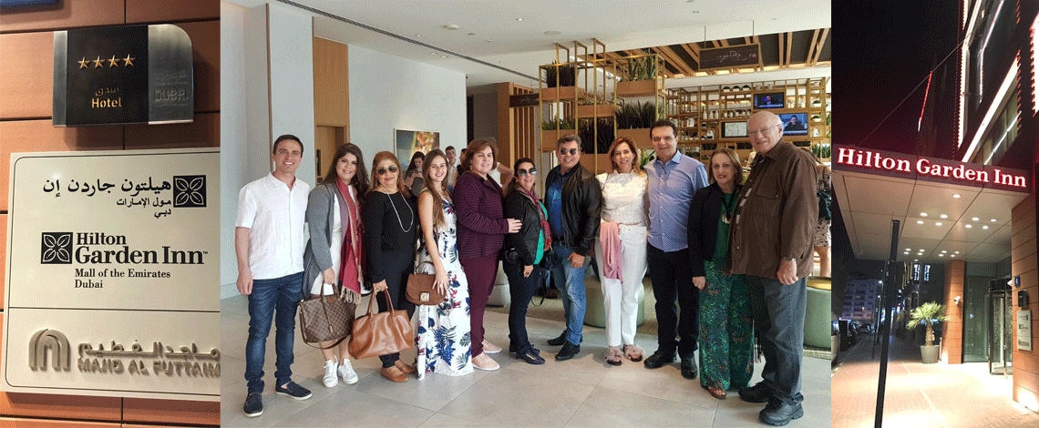 Grupo paraibano no Hilton Garden Inn Dubai Mall of the Emirates