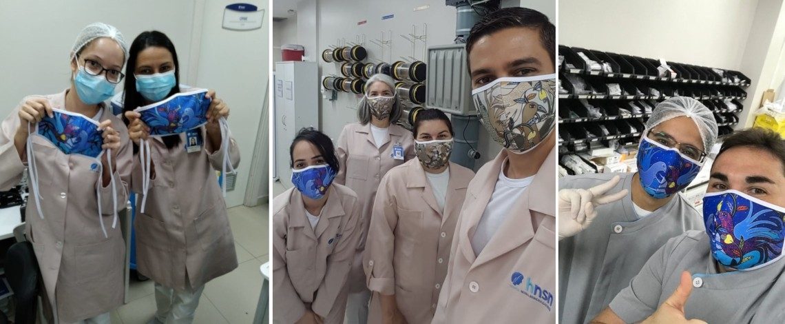 Artista plástico Clóvis Júniro doa 700 máscaras com sua arte naif para profissionais da saúde