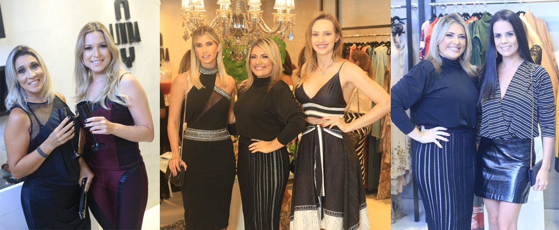 Danielle Souza recebeu convidadas na noite de inauguração da loja Qlinda