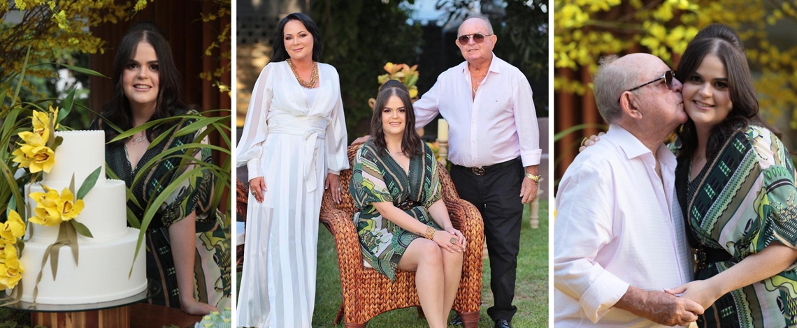 Jardim de emoções: Karlinha Maia e Aldenor Mendes festejam nova idade com festa