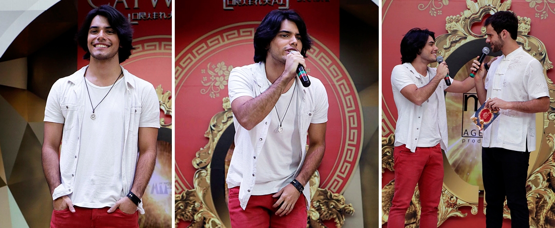 Ator paraibano Apollo Costa levanta público em evento de moda