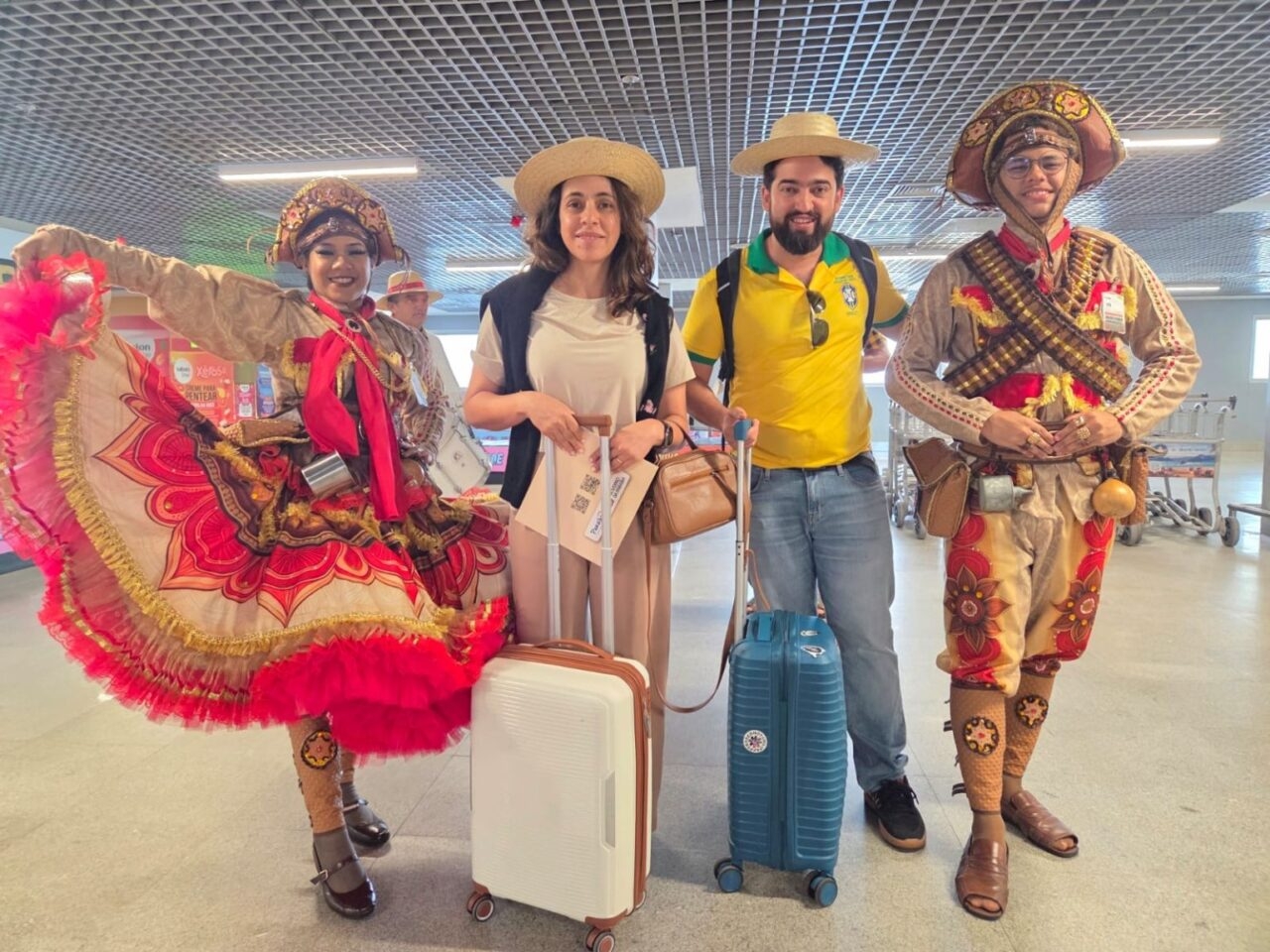 Recepção junina no aeroporto